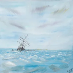 Endurance trapped by Antarctic Ice